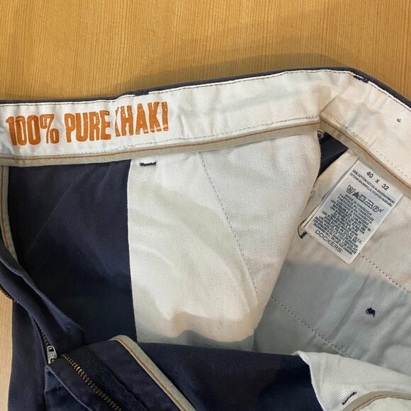 Dockers Mens Pants Size 40x32 Navy D3 Classic Chino Pure Khaki Casual Straight - Picture 4 of 5